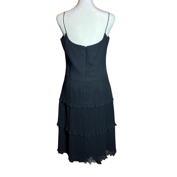 ABS Allen Schwartz Black Ruffle Tiered Cocktail Dress, Size 6 - Picture 2 of 7